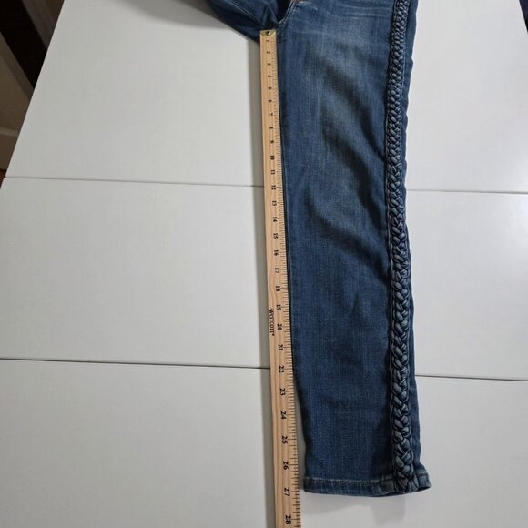 Joes Jeans Womens 28 Blue The Charlie High Rise Skinny Ankle Side Denim Braids - Picture 7 of 16